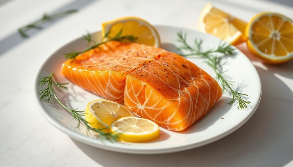 homemade smoked salmon on a plate